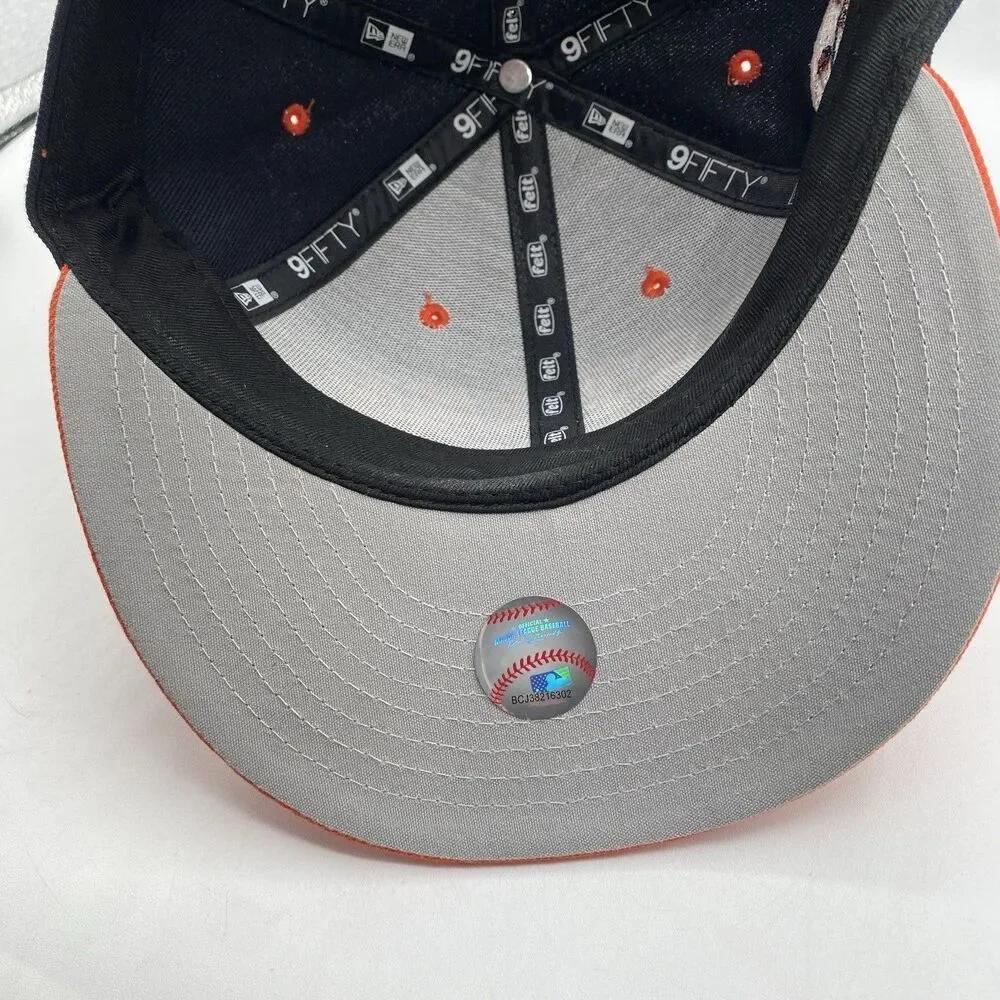 Houston Astros New Era X Felt 9Fifty Snapback Blue Orange OSFA Logo MLB NWOT
